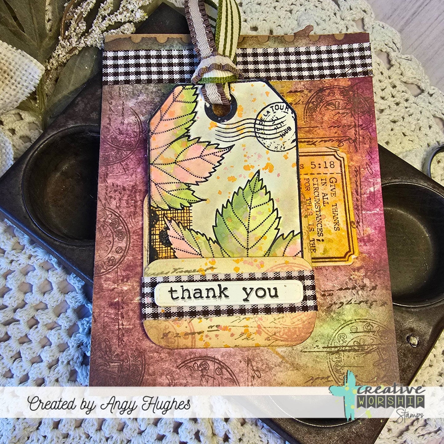 Autumn Collage Tag Clear Stamp