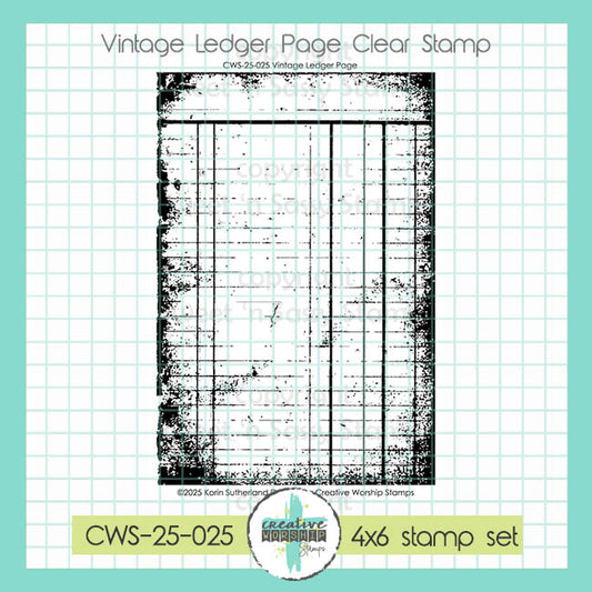 Vintage Ledger Page Clear Stamp