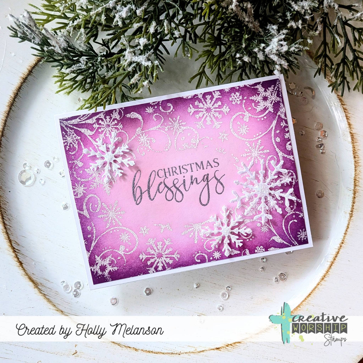 Snowflake Whimsy Background Clear Stamp
