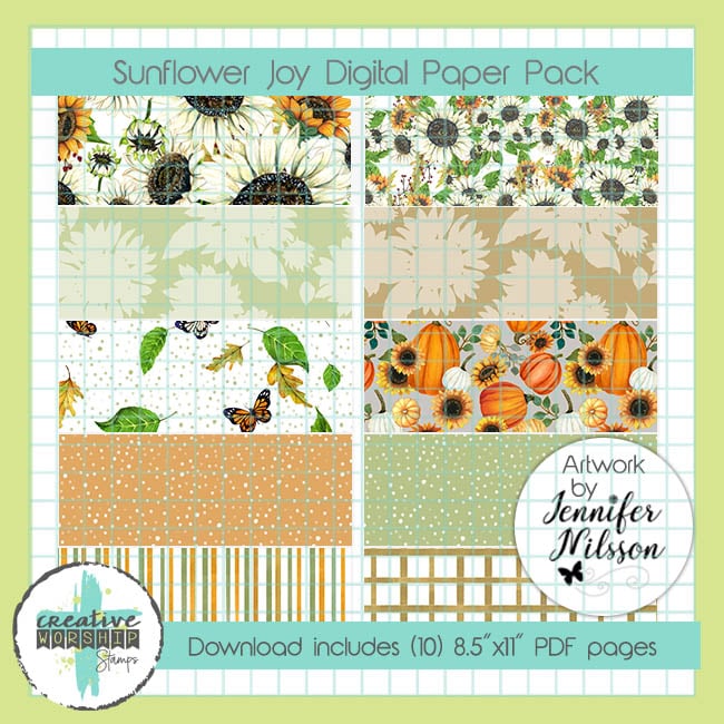 Sunflower Joy Digital Paper Pack PDF
