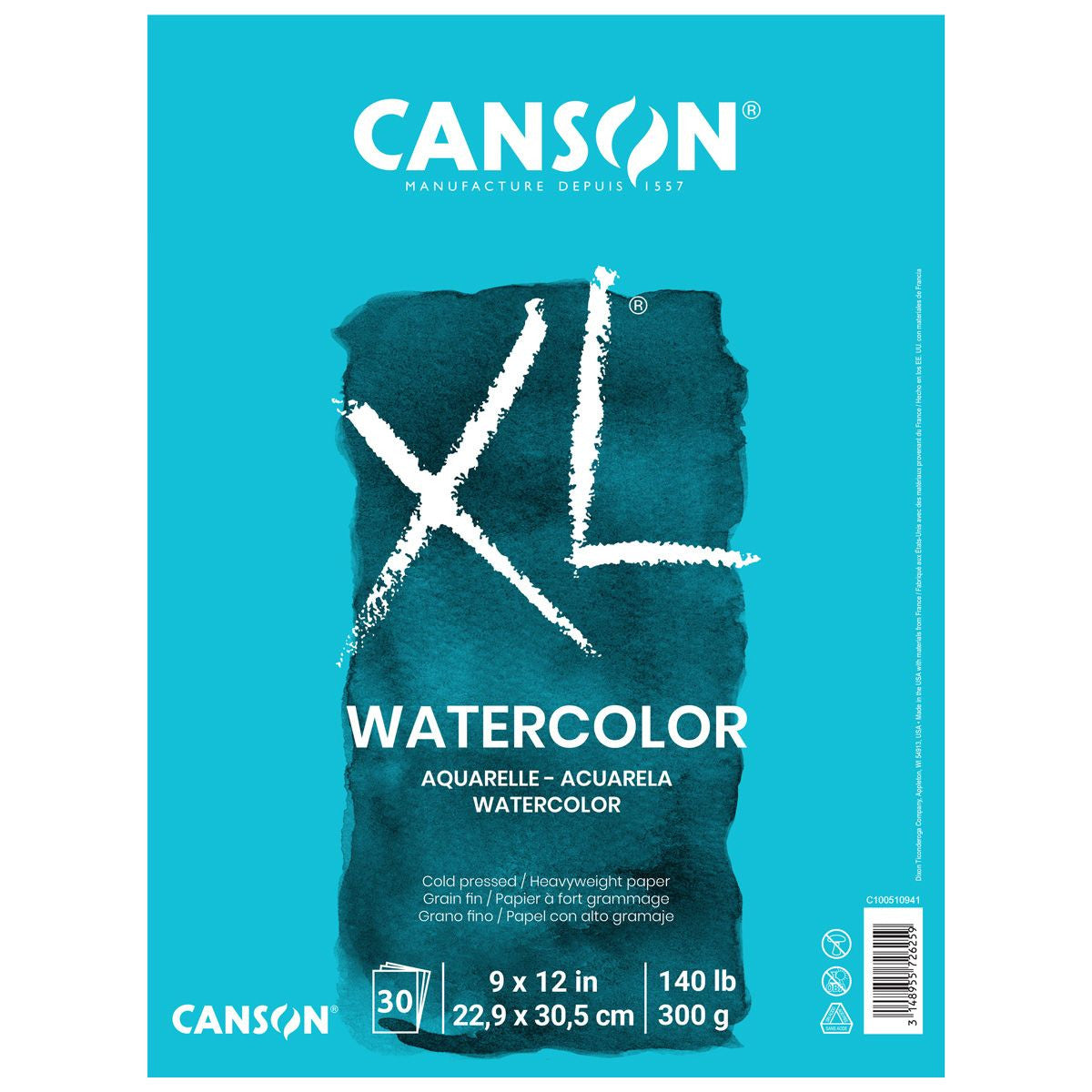 Canson XL Watercolor Paper Pad - 9x12 - 30 sheets