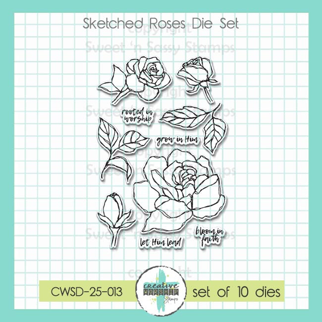 Sketched Roses Die Set