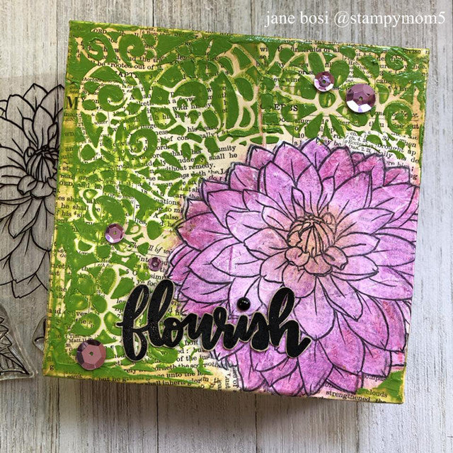 Dazzling Dahlia Line Art Printable PDF