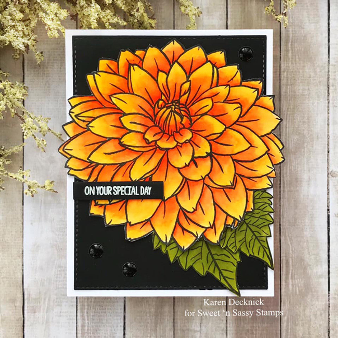 Dazzling Dahlia Line Art Printable PDF