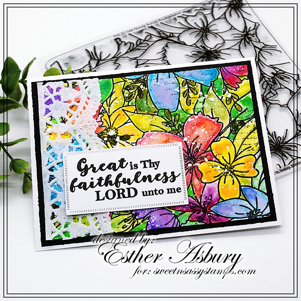Flower Bunch Background Clear Stamp