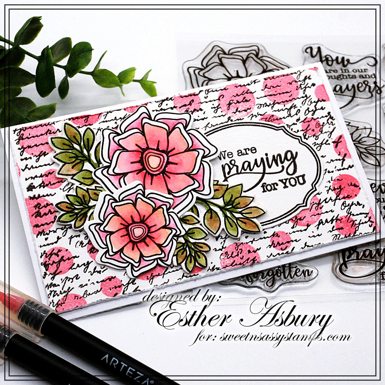 Script Background Clear Stamp