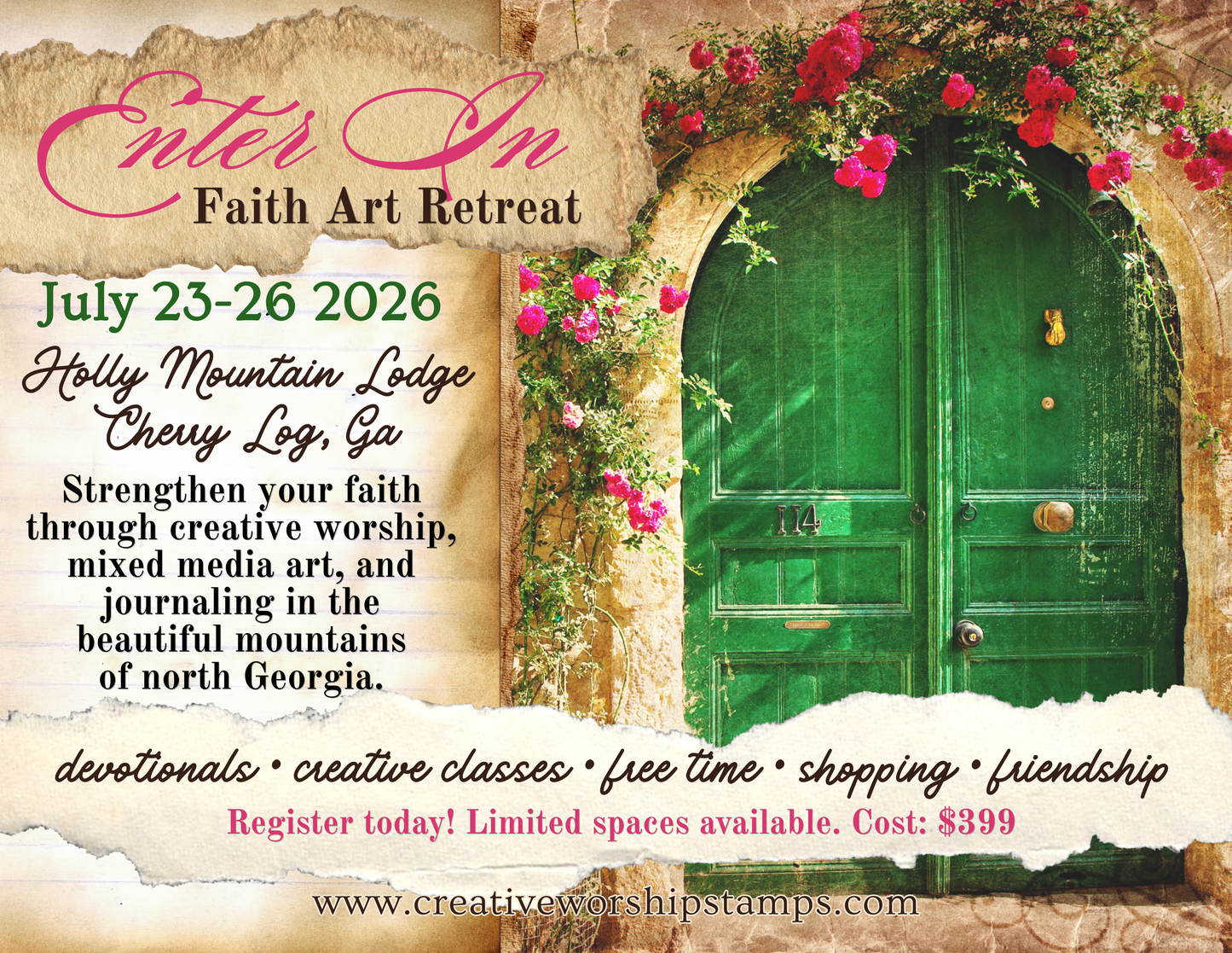 Cherry Log, GA: Enter In - Faith Art Retreat - July 2026