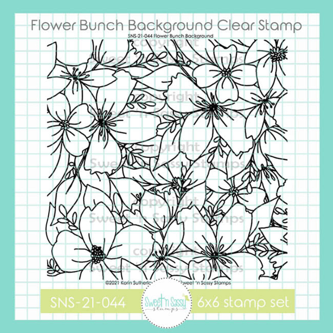 Flower Bunch Background Clear Stamp