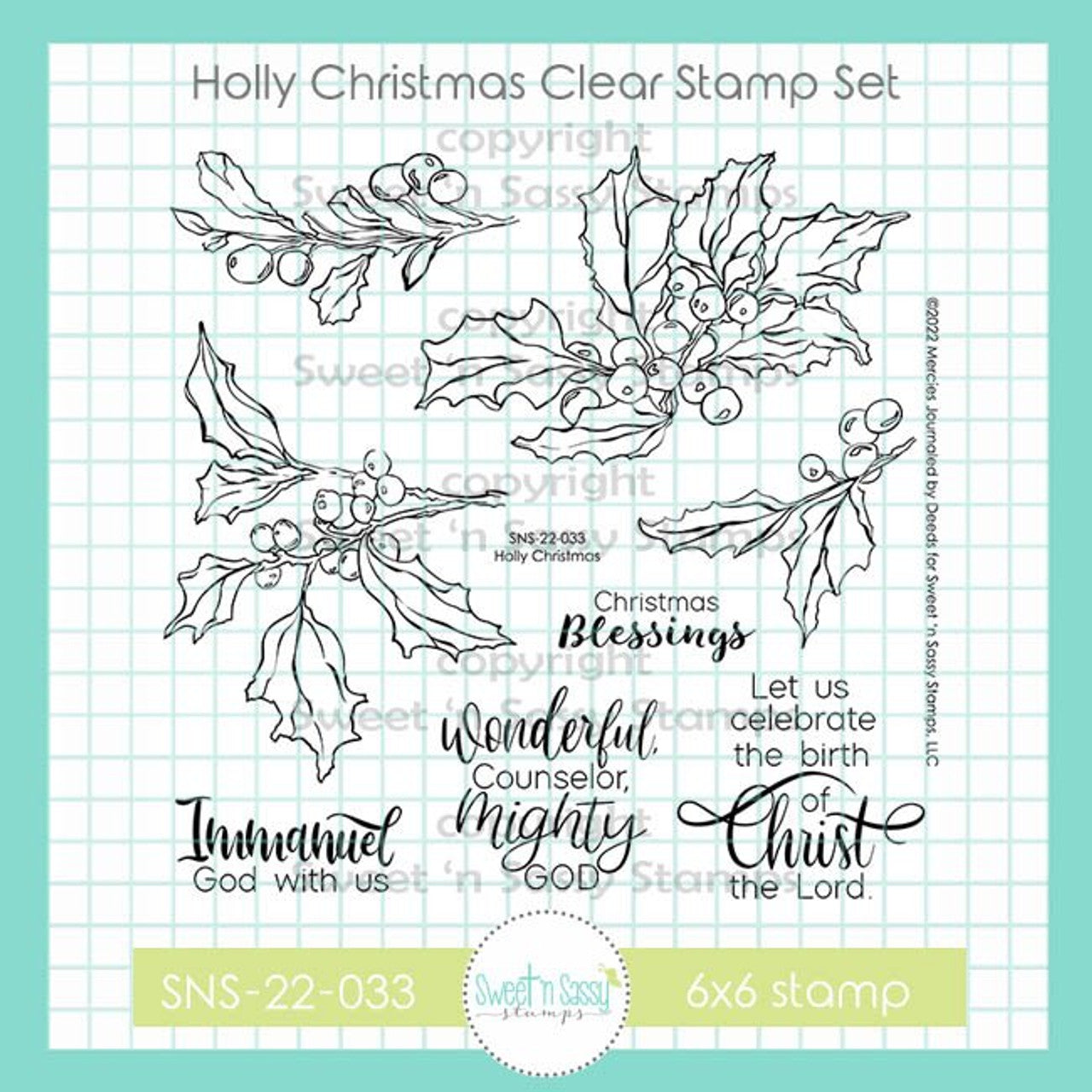 Holly Christmas Clear Stamp Set