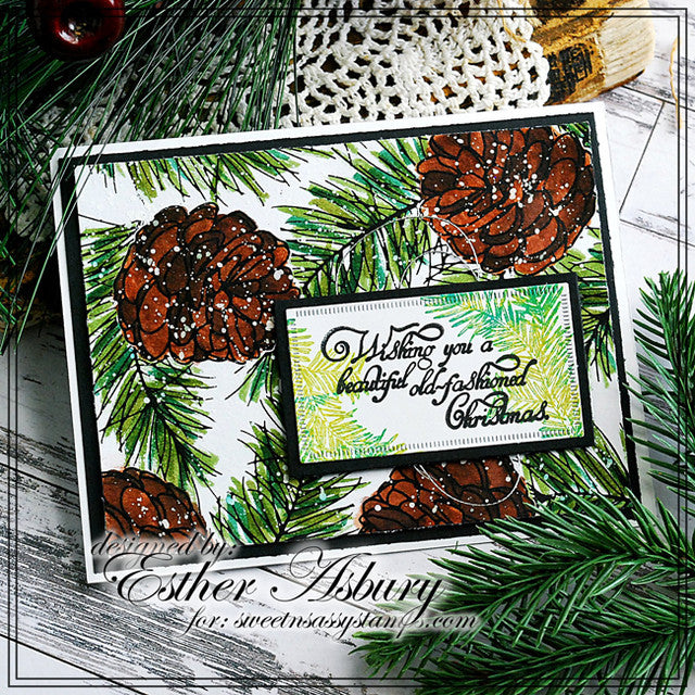 Pinecone Background Clear Stamp