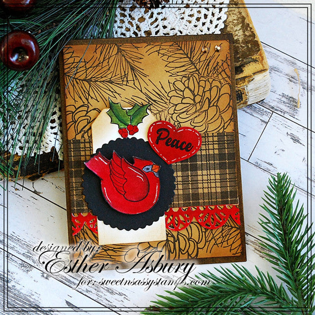 Pinecone Background Clear Stamp
