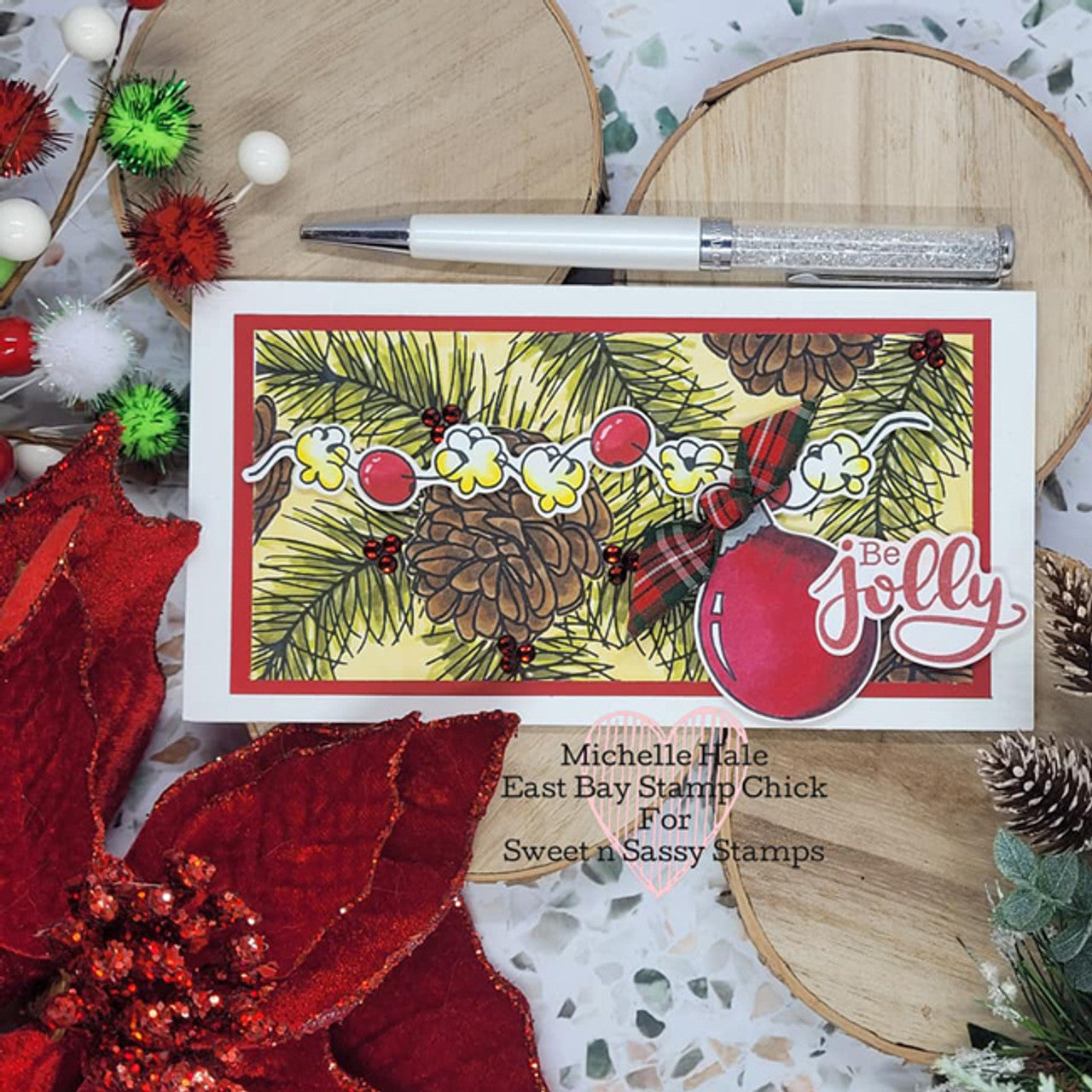 Pinecone Background Clear Stamp