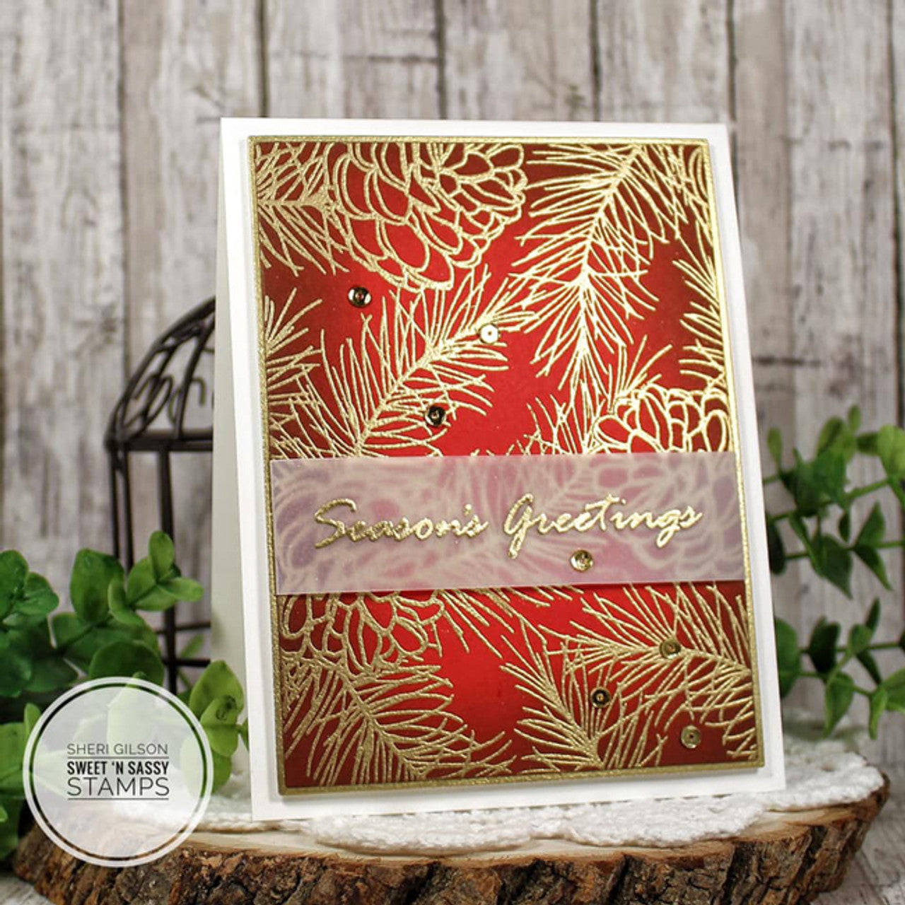 Pinecone Background Clear Stamp