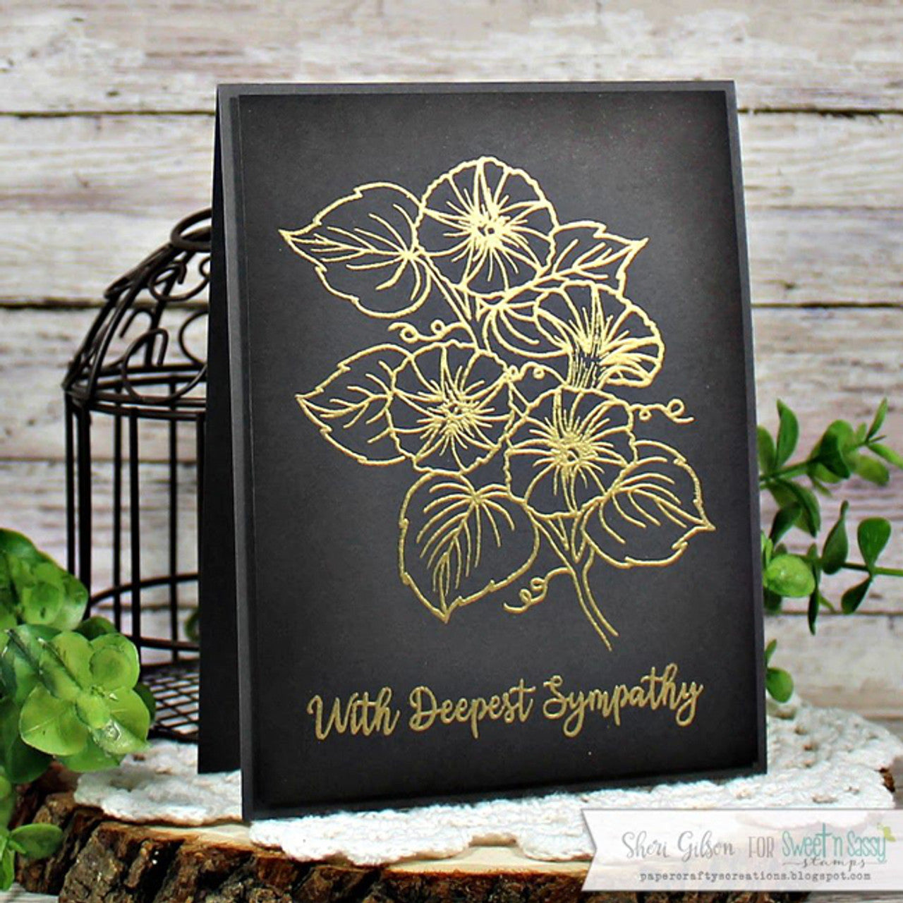 Sympathy Morning Glories Clear Stamp Set