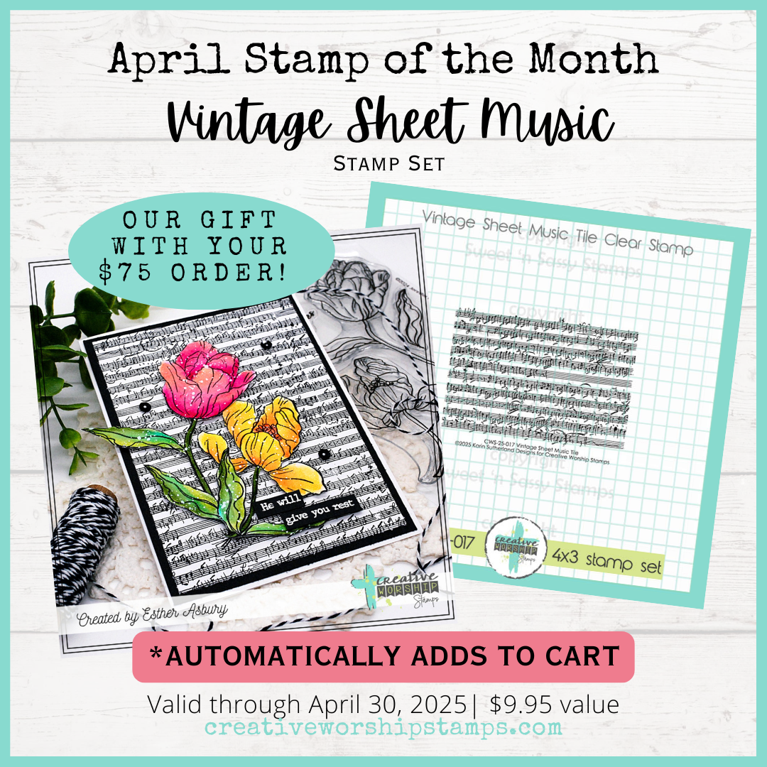 Free SOTM: Vintage Sheet Music Clear Stamp