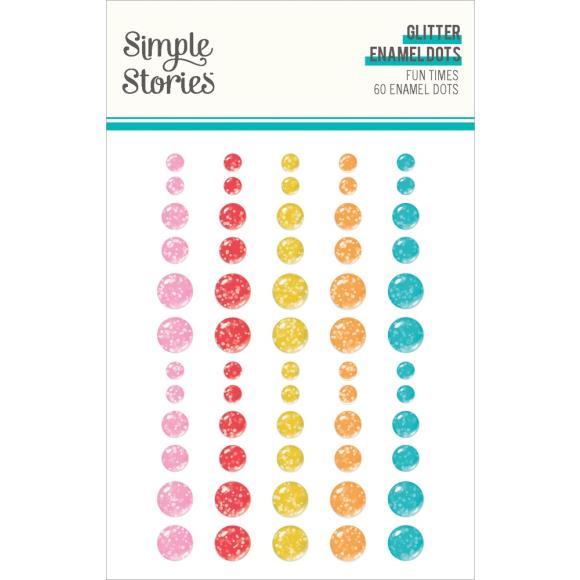 Simple Stories Fun Times Glitter Enamel Dots 60/pkg
