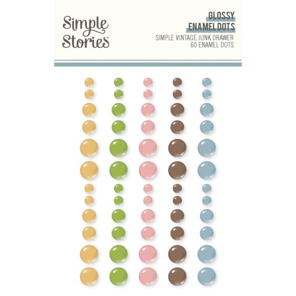Simple Stories Simple Vintage Junk Drawer Glossy Enamel Dots 60/pkg