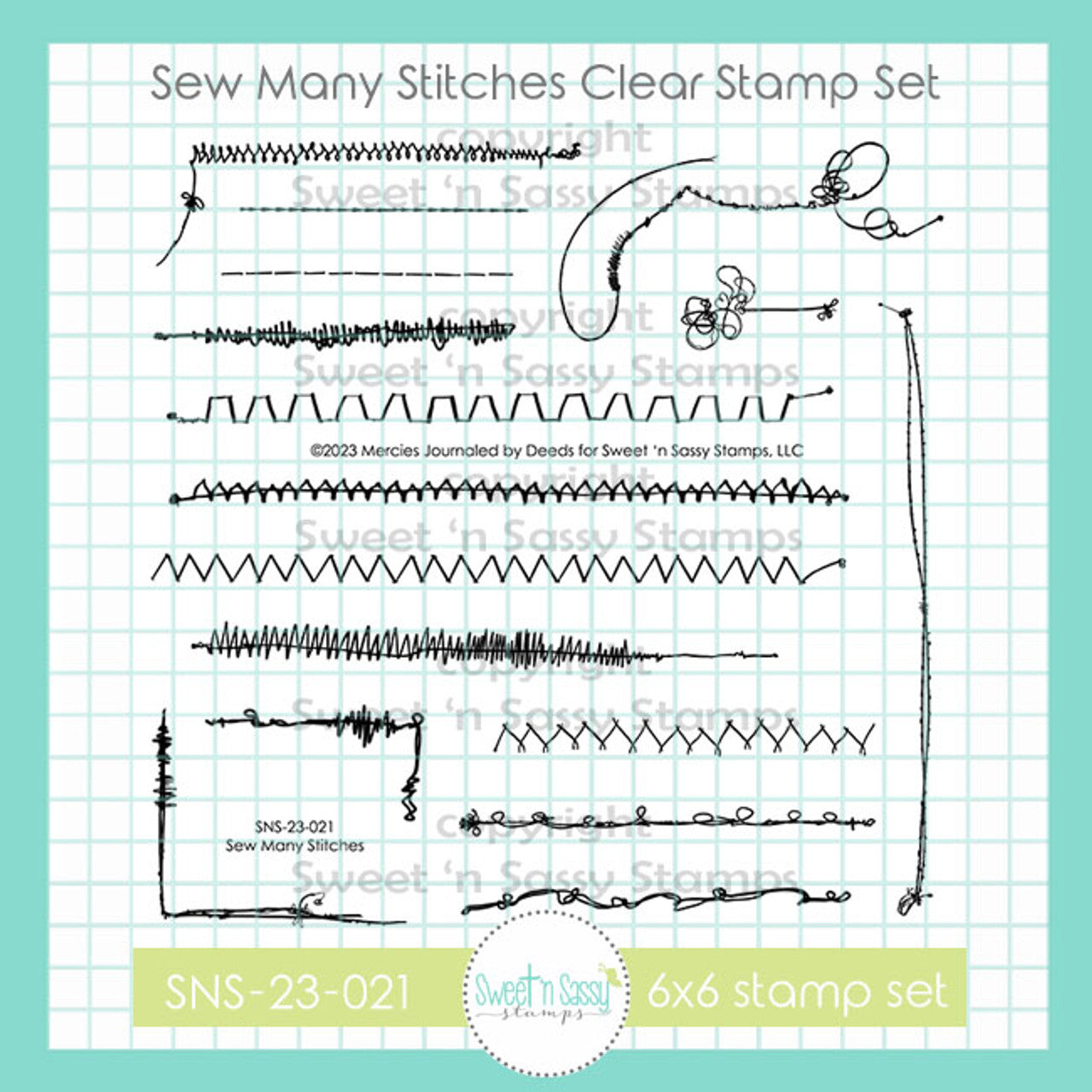 Sew Many Stitches Clear Stamp Set