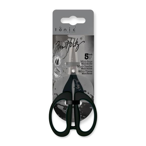Tim Holtz Non-Stick Titanium Micro Serrated Mini Snips 5" Scissors