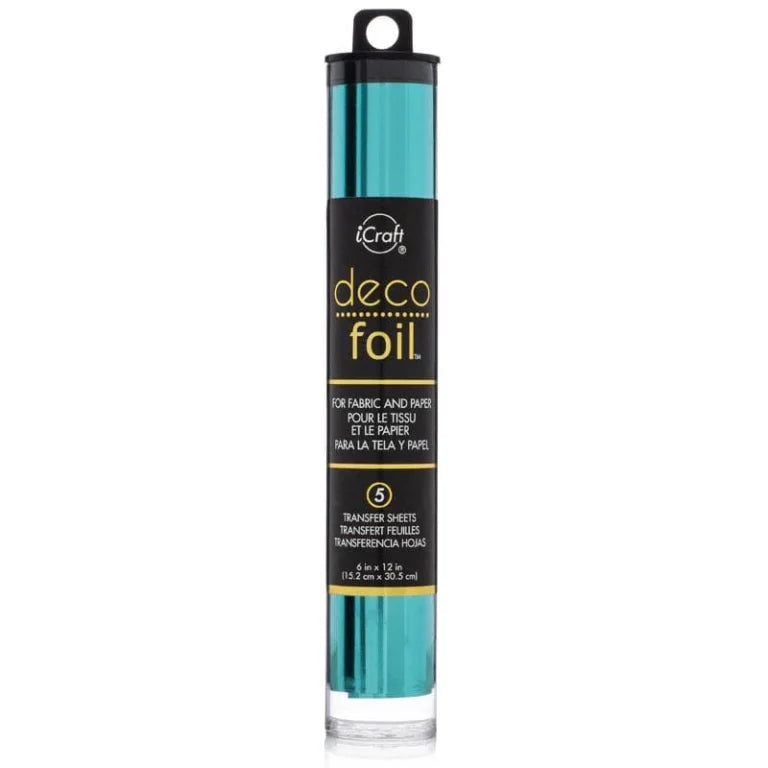 Deco Foil Specialty Transfer Sheets - Aqua - 6"x12" 5/PKG