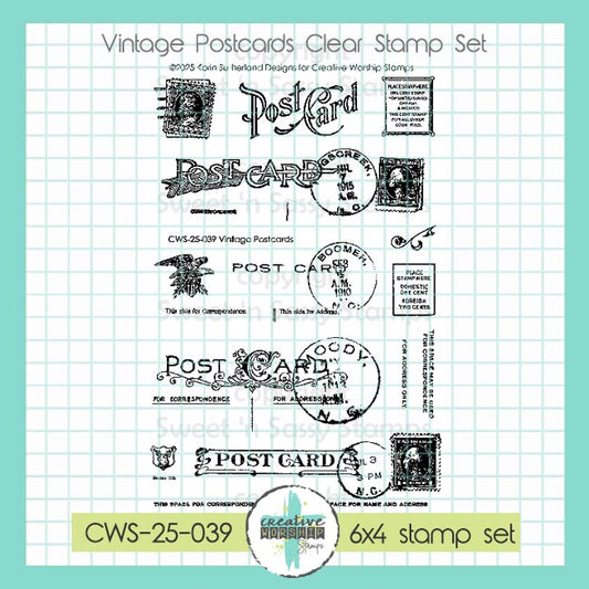 Vintage Postcards Clear Stamp Set