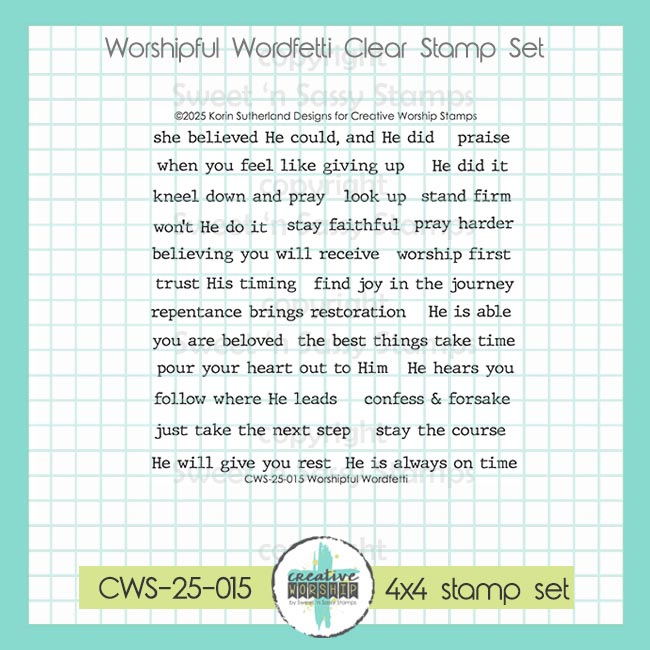Worshipful Wordfetti Clear Stamp Set