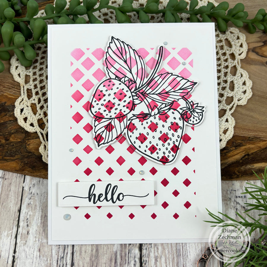 Vintage Strawberry Seed Packet Clear Stamp Set