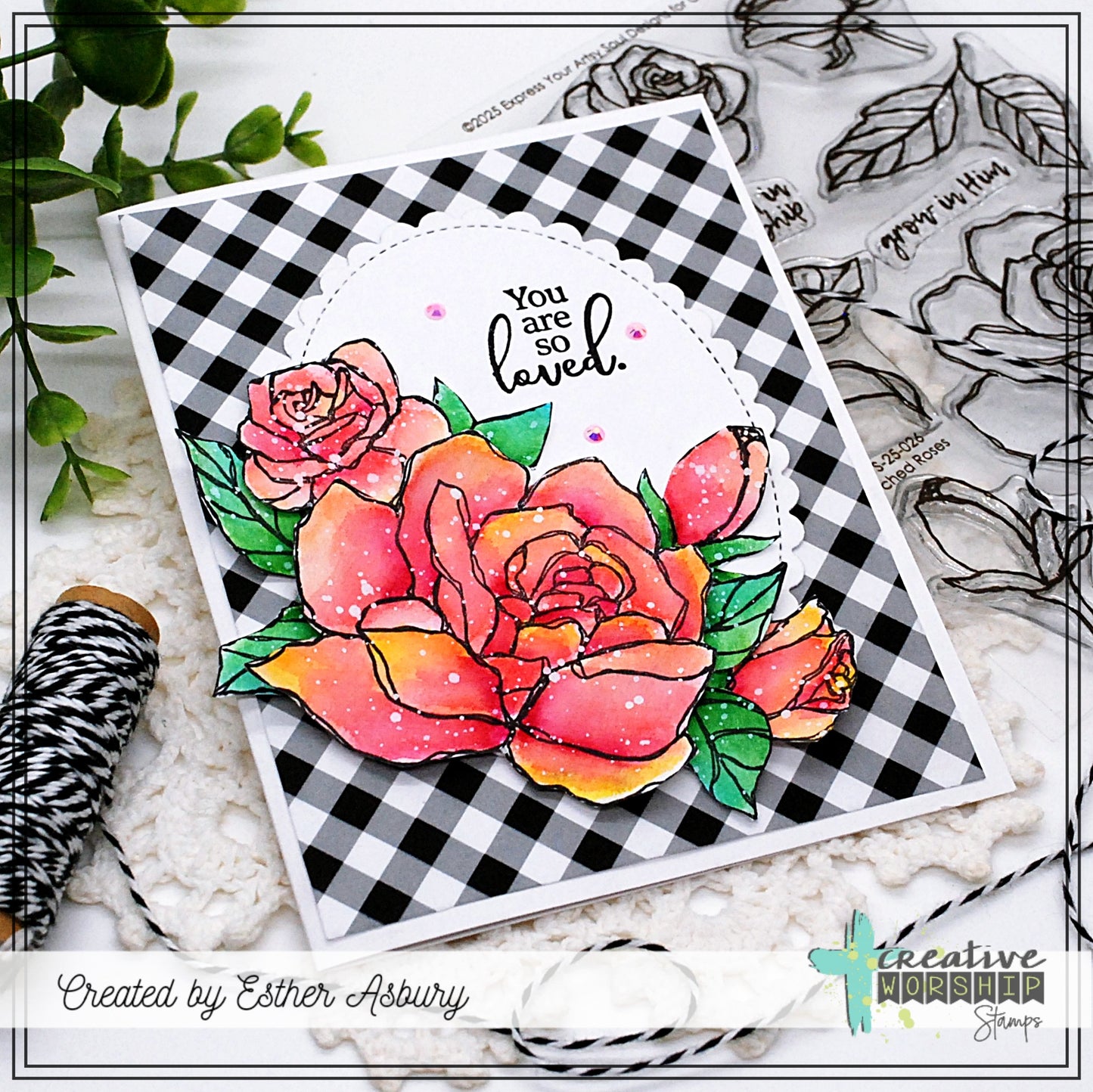 Sketched Roses Clear Stamp Set