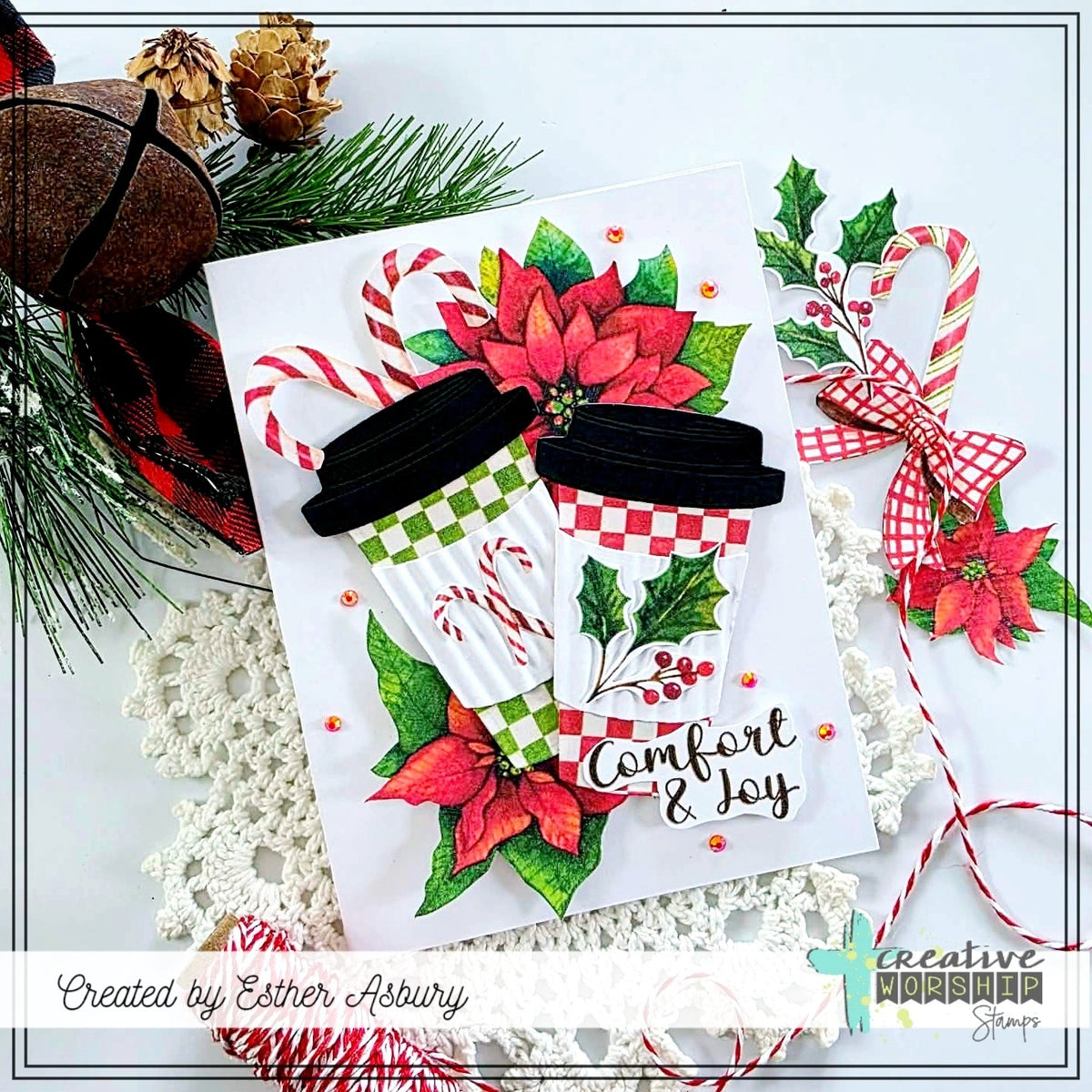 Candy Canes & Holly Digital Paper Pack PDF