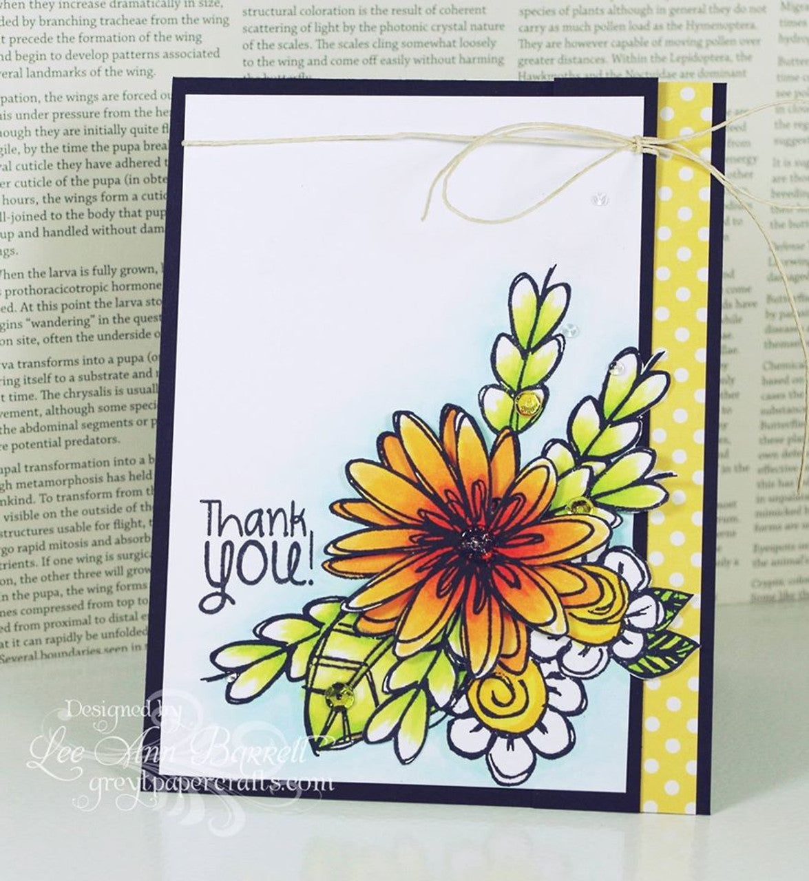 Scribble Flowers Clear Stamp Set