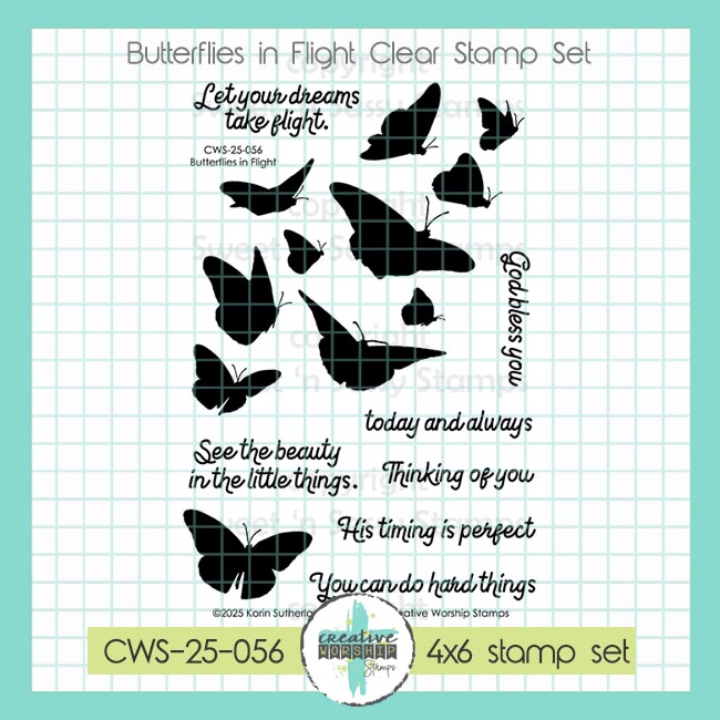 Butterflies in Flight Clear Stamp Set