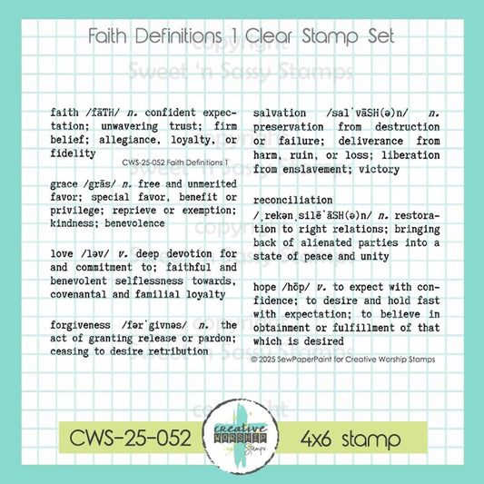 Faith Definitions 1 Clear Stamp Set