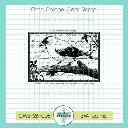 Finch Collage Clear Stamp