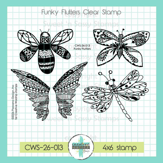 Funky Flutters Clear Stamp Set