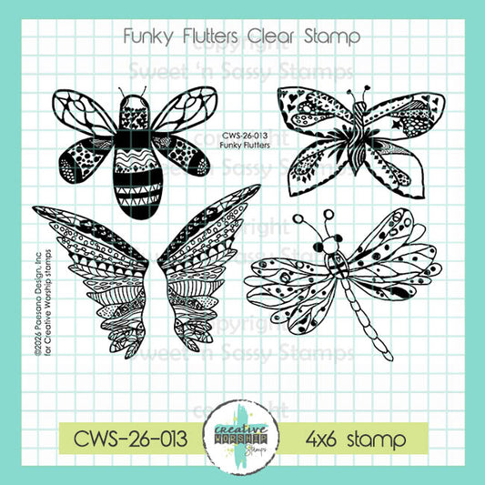 Funky Flutters Clear Stamp Set