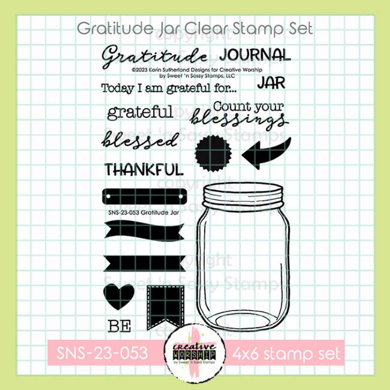 Gratitude Jar Clear Stamp Set