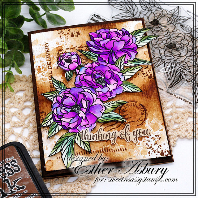 Peony Cluster Clear Stamp Set