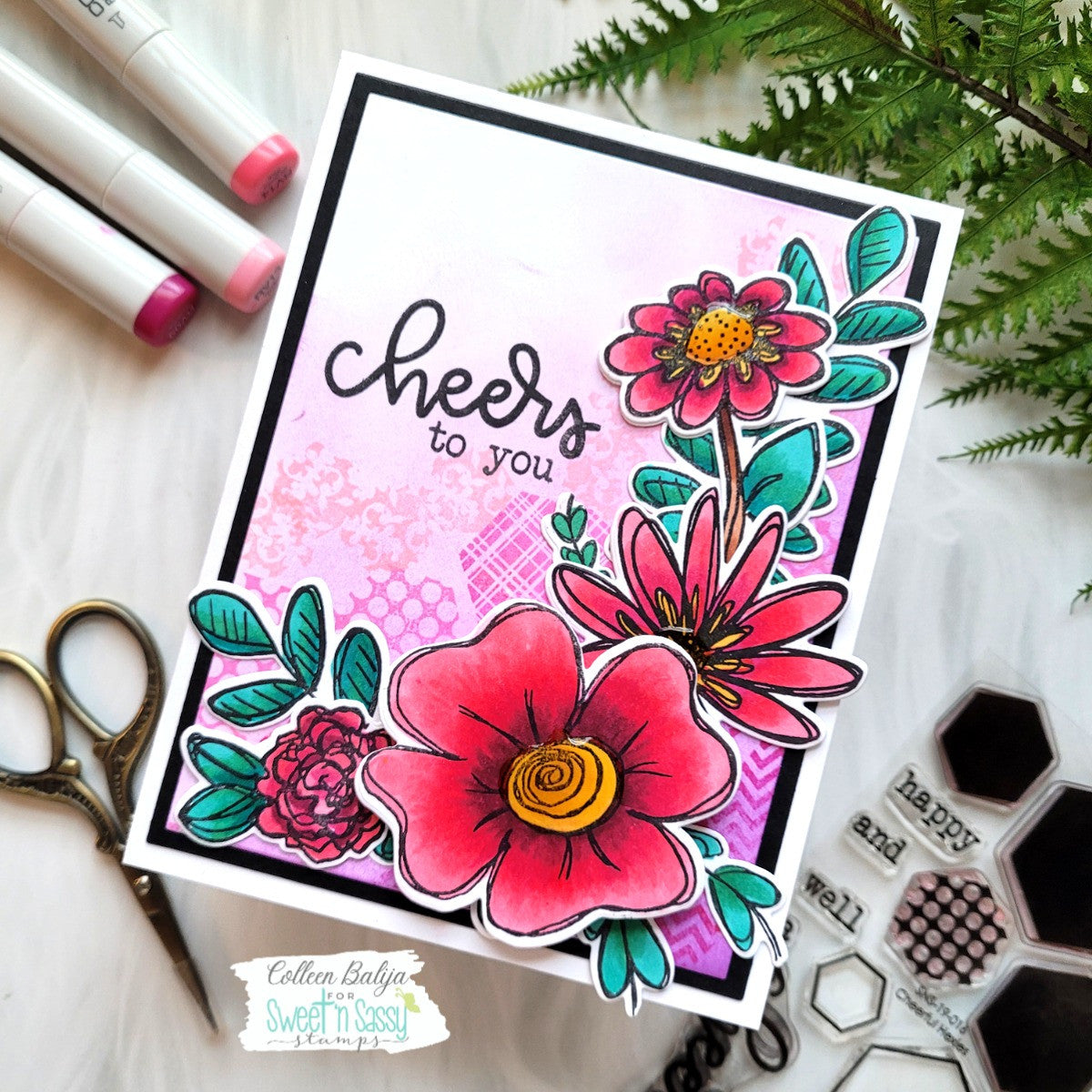 Scribble Flowers Clear Stamp & Die Bundle