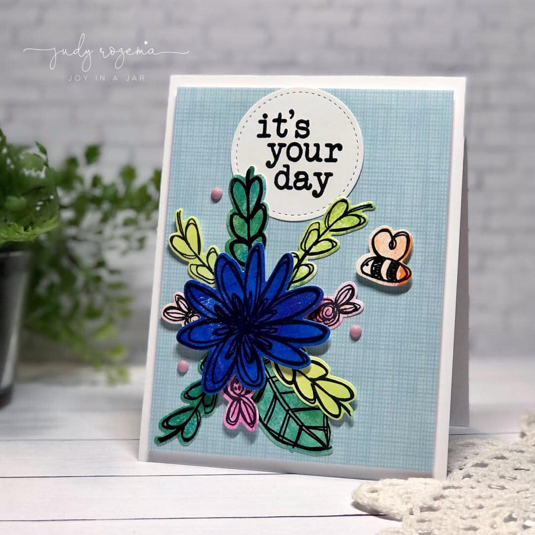 Scribble Flowers Clear Stamp & Die Bundle