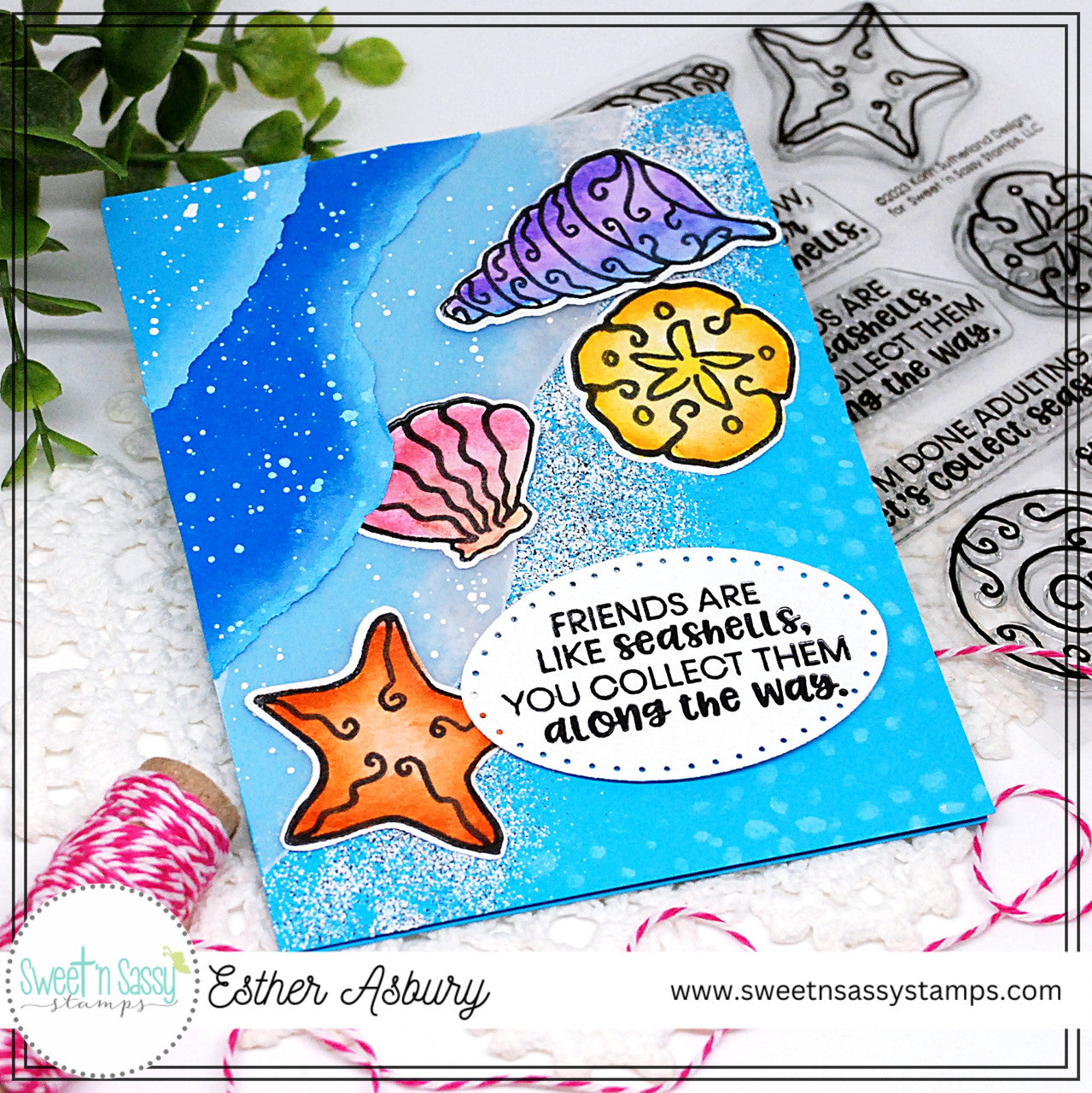 Seashell Greetings Clear Stamp Set