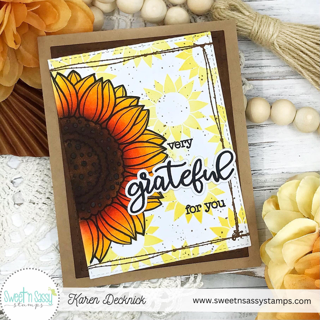 Thankful Sunflowers Clear Stamp Set