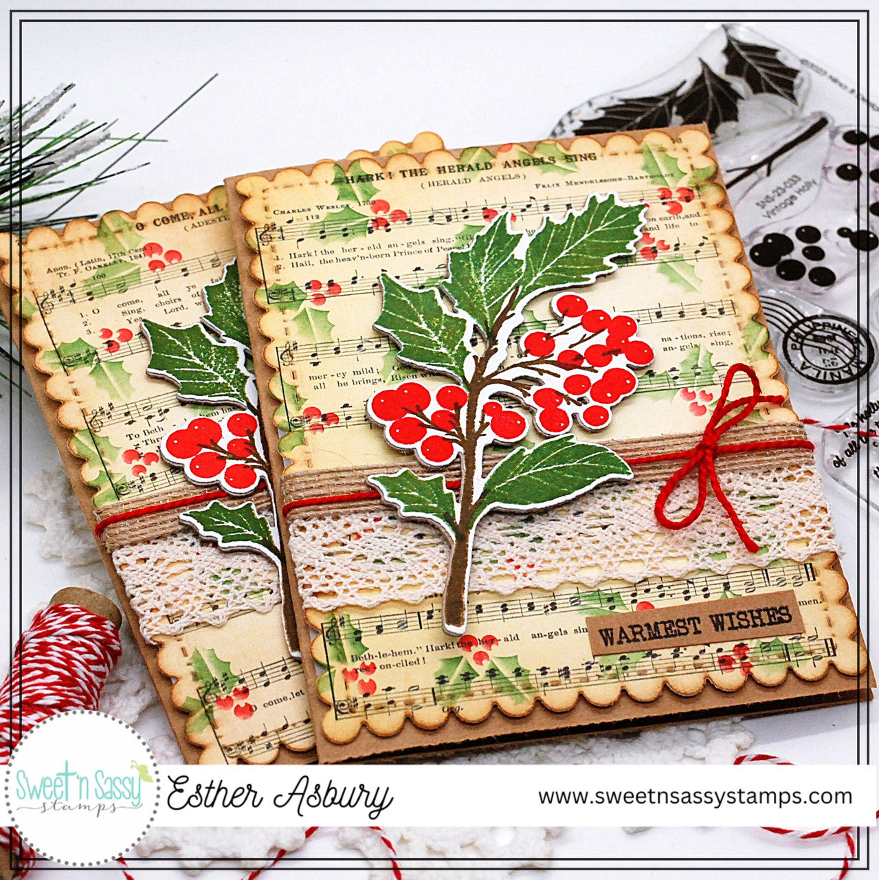 Vintage Holly Stamp & Die Bundle