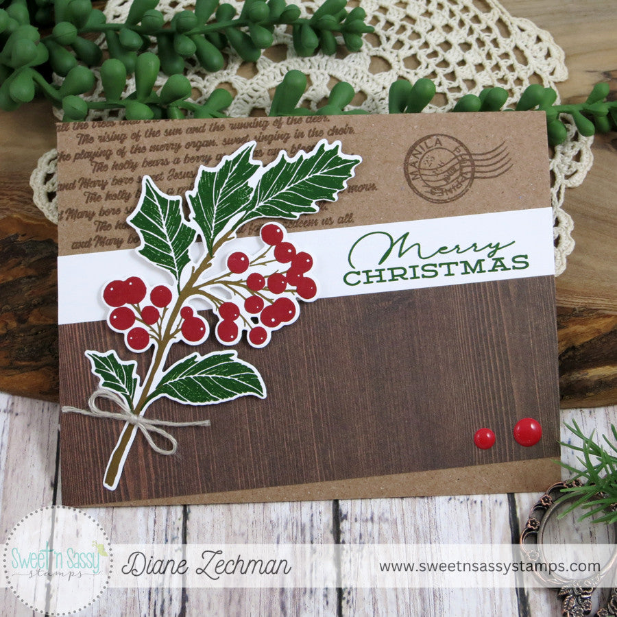 Vintage Holly Stamp & Die Bundle