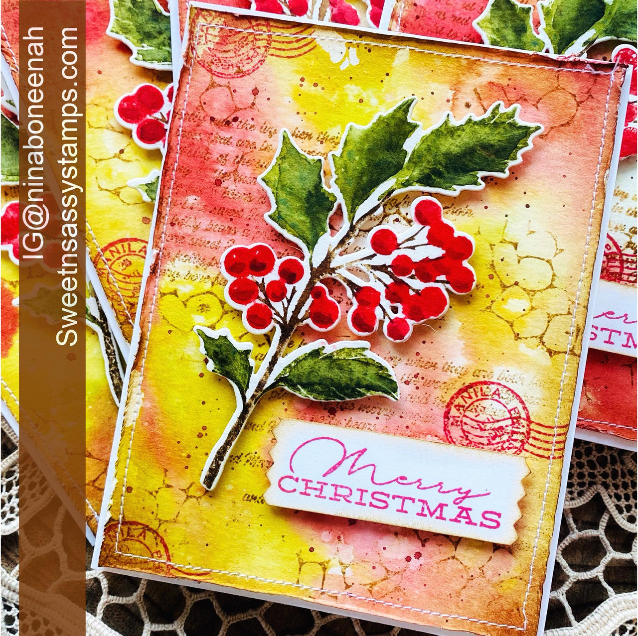 Vintage Holly Stamp & Die Bundle