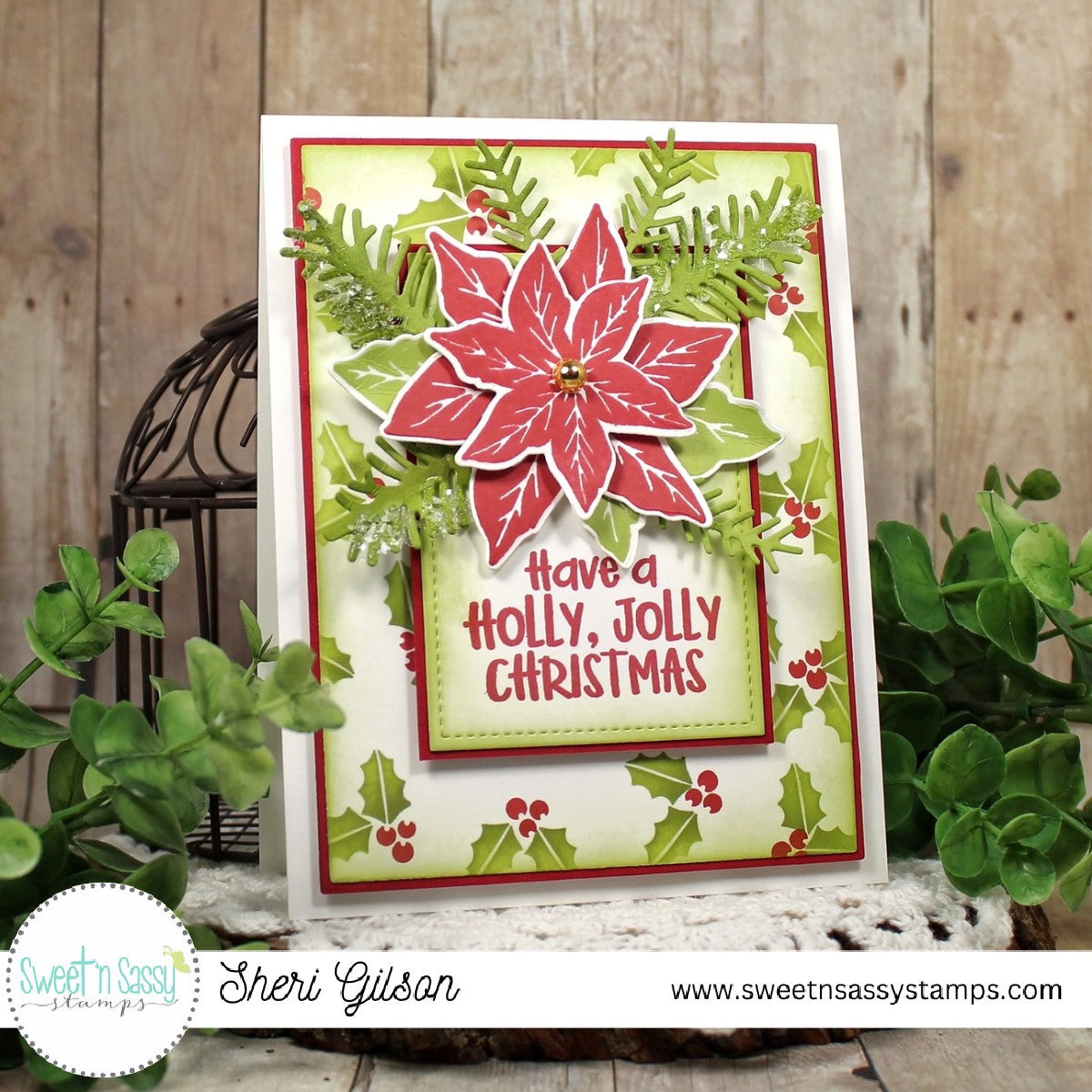 Poinsettia Wishes Clear Stamp Set