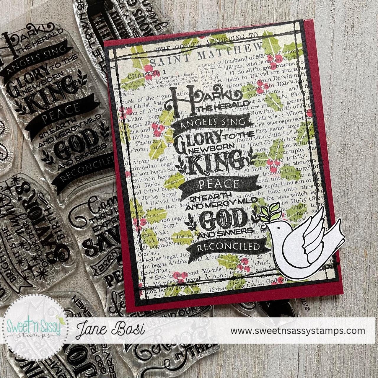 Christmas Hymn Word Art Clear Stamp Set