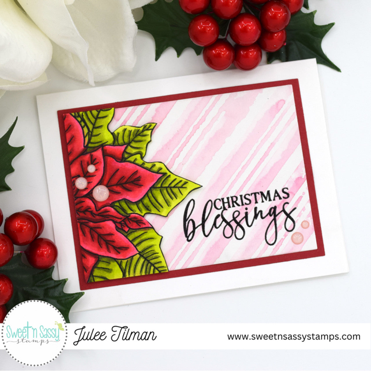 Poinsettia Greetings Clear Stamp Set