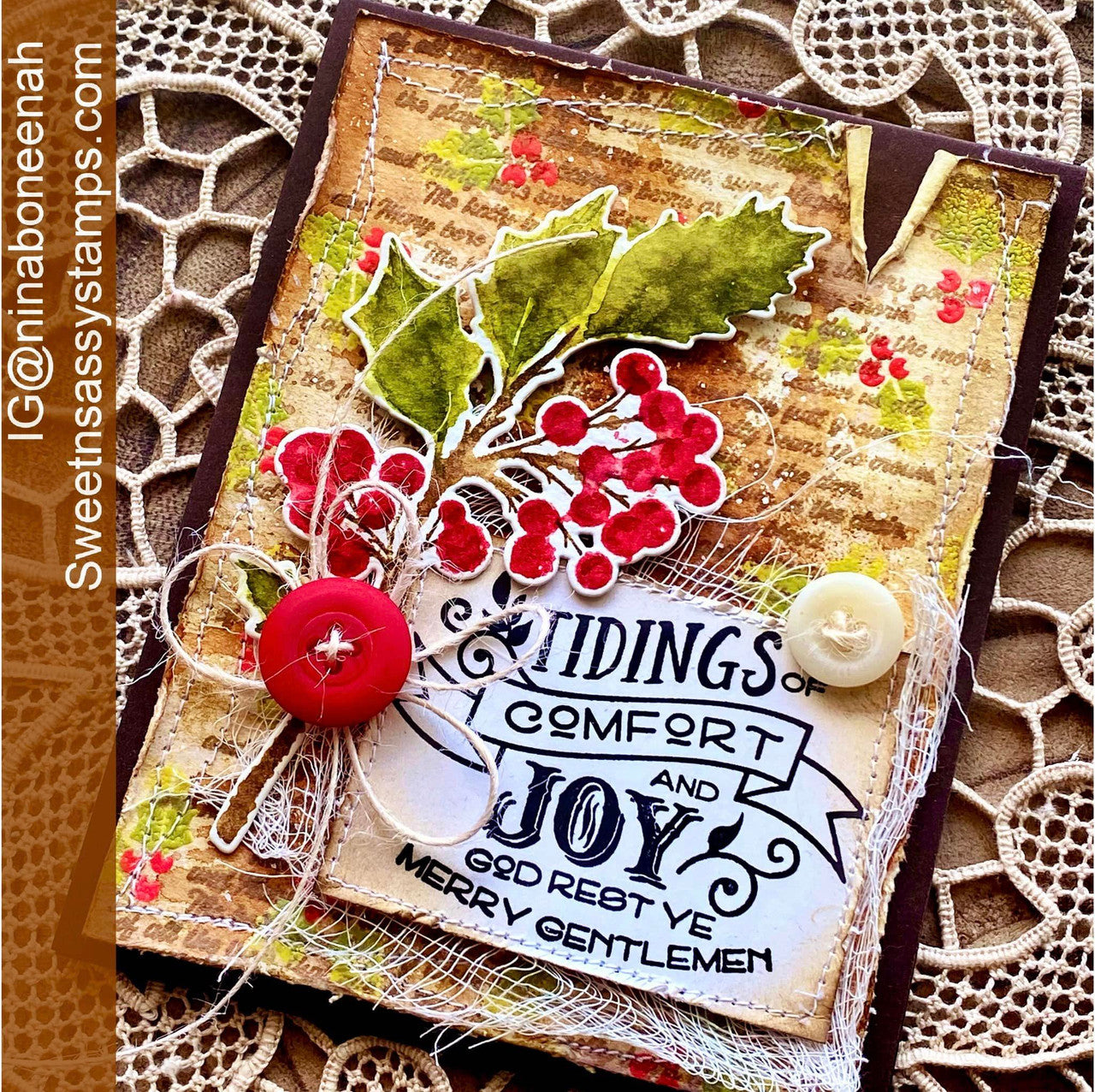 Vintage Holly Stamp & Die Bundle