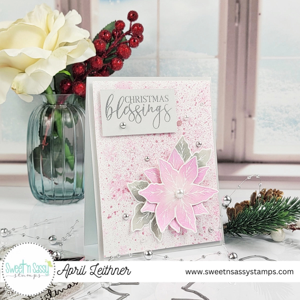 Poinsettia Wishes Clear Stamp Set