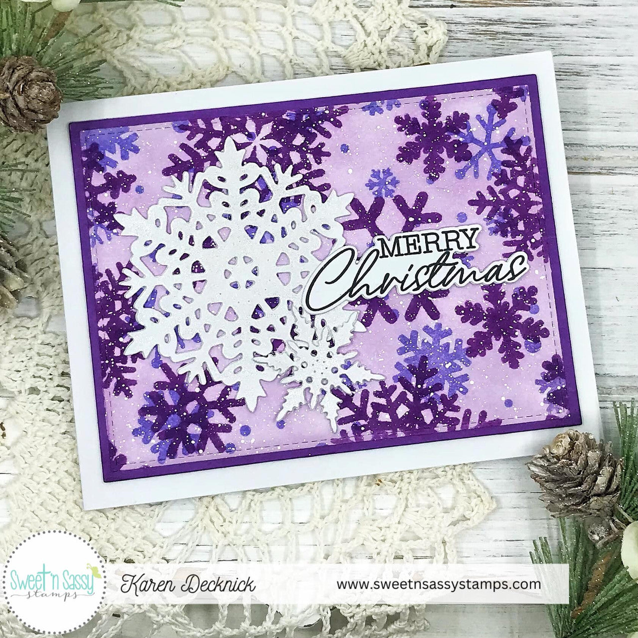 Large Snowflake Background Clear Stamp